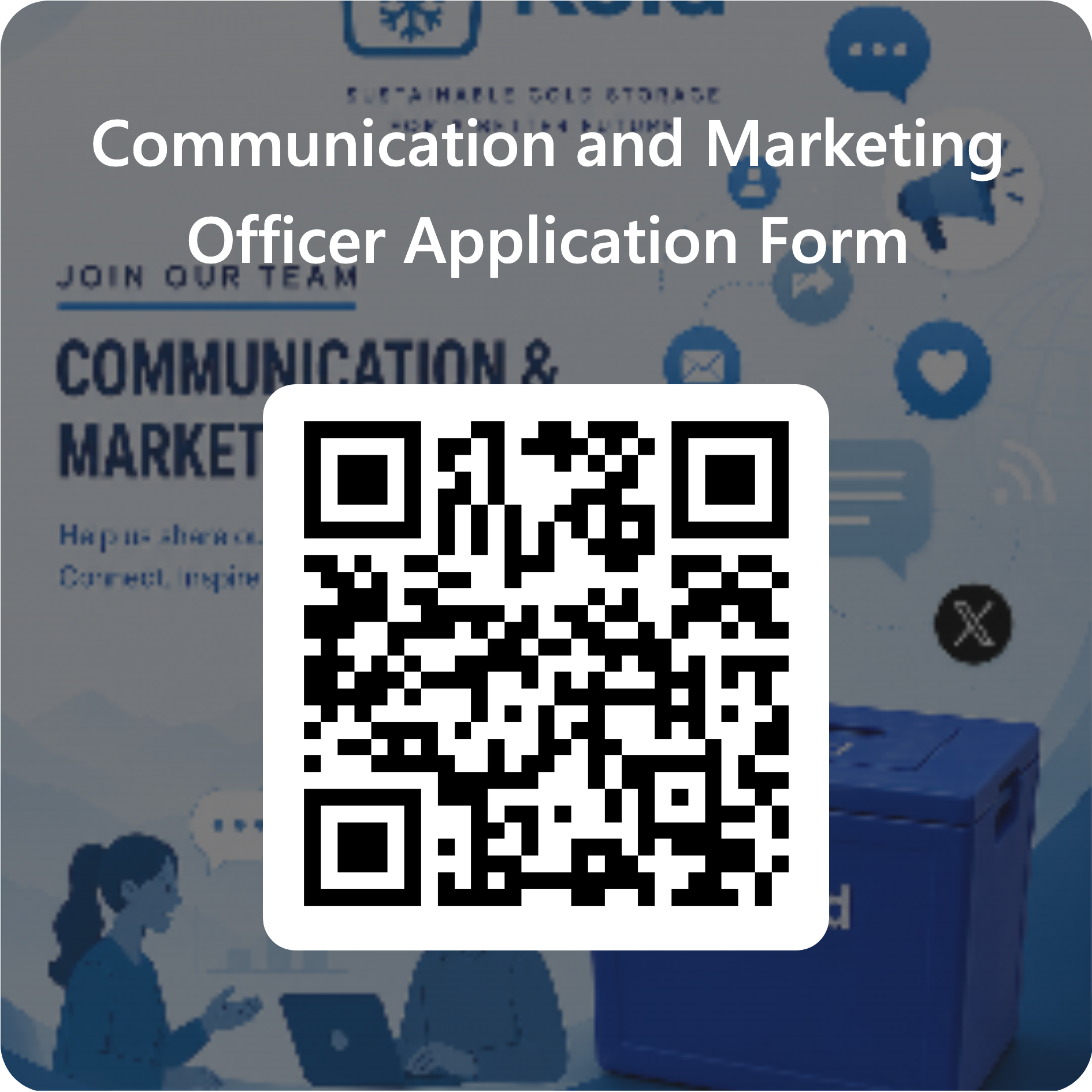 QR code linking to the Kold Communication and Marketing Officer application form